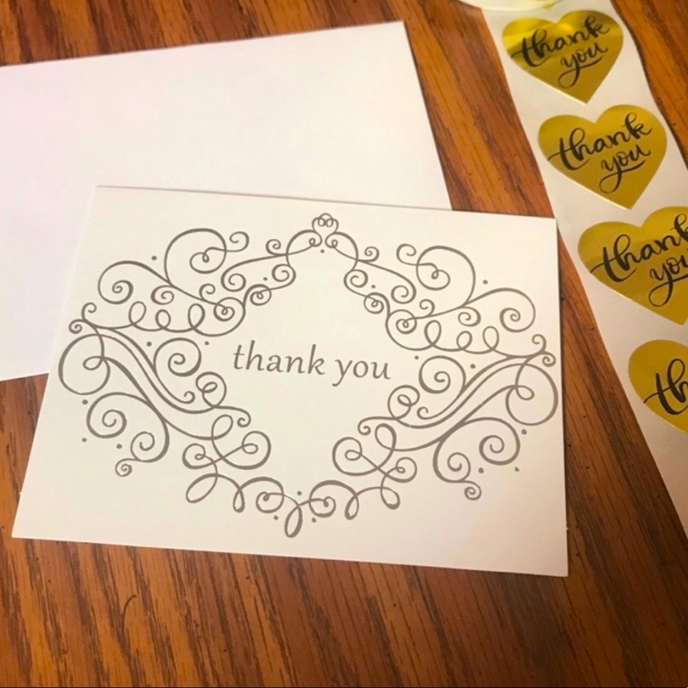 6 Thank You Cards with Stickers